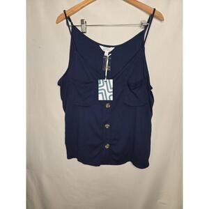 MARKET & SPRUCE Stitch Fix Navy Blue Elsa Button Front Cami Women's XL NWT